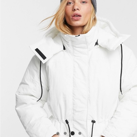 Weekday Zimbra Padded Jacket in White - ASOS - Picture 3 of 7